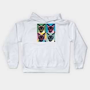 Burmese Cat Pop Art - Cat Lovers Kids Hoodie